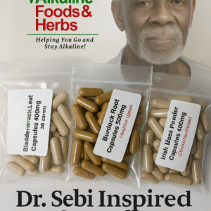 Dr. Sebi Inspired 3-in-1 Herbal Capsules | Irish Moss, Burdock Root & Bladderwrack | Alkaline Mineral Support & Full Body Cell Nourishment | 90 Count
